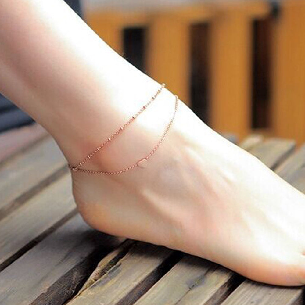 Amphitrite Heart Charm Anklet