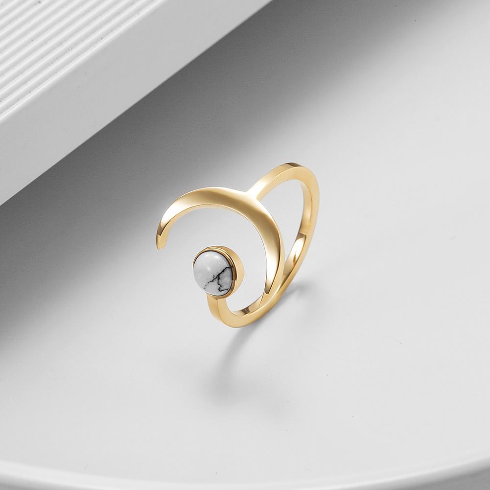 Luna Marble Moon Ring