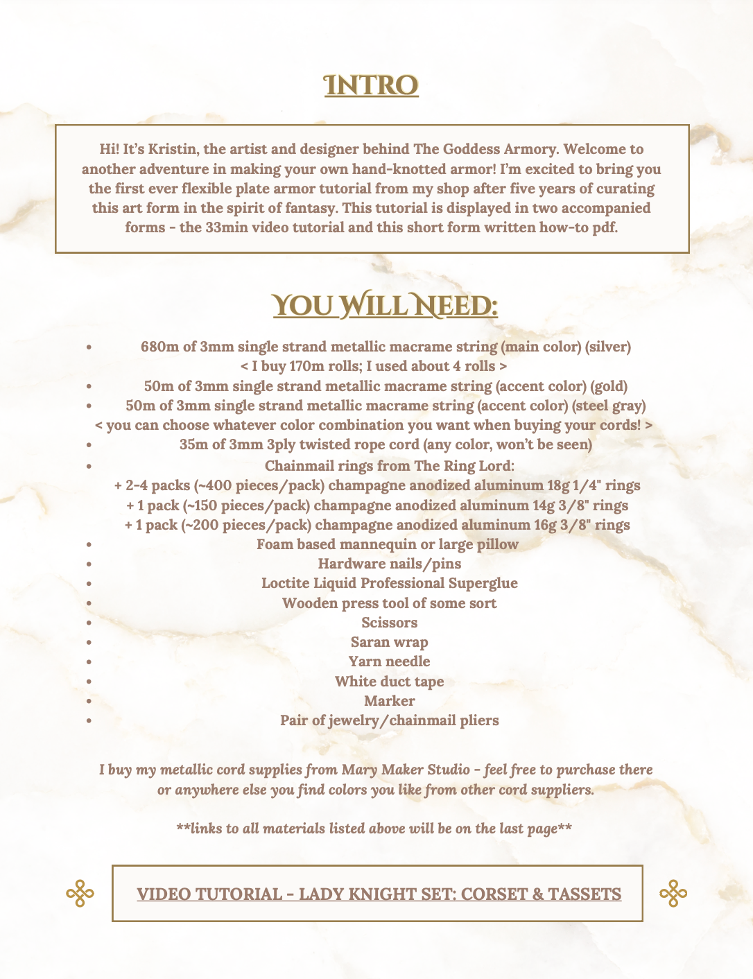 Lady Knight Set Tutorial: Corset & Tassets
