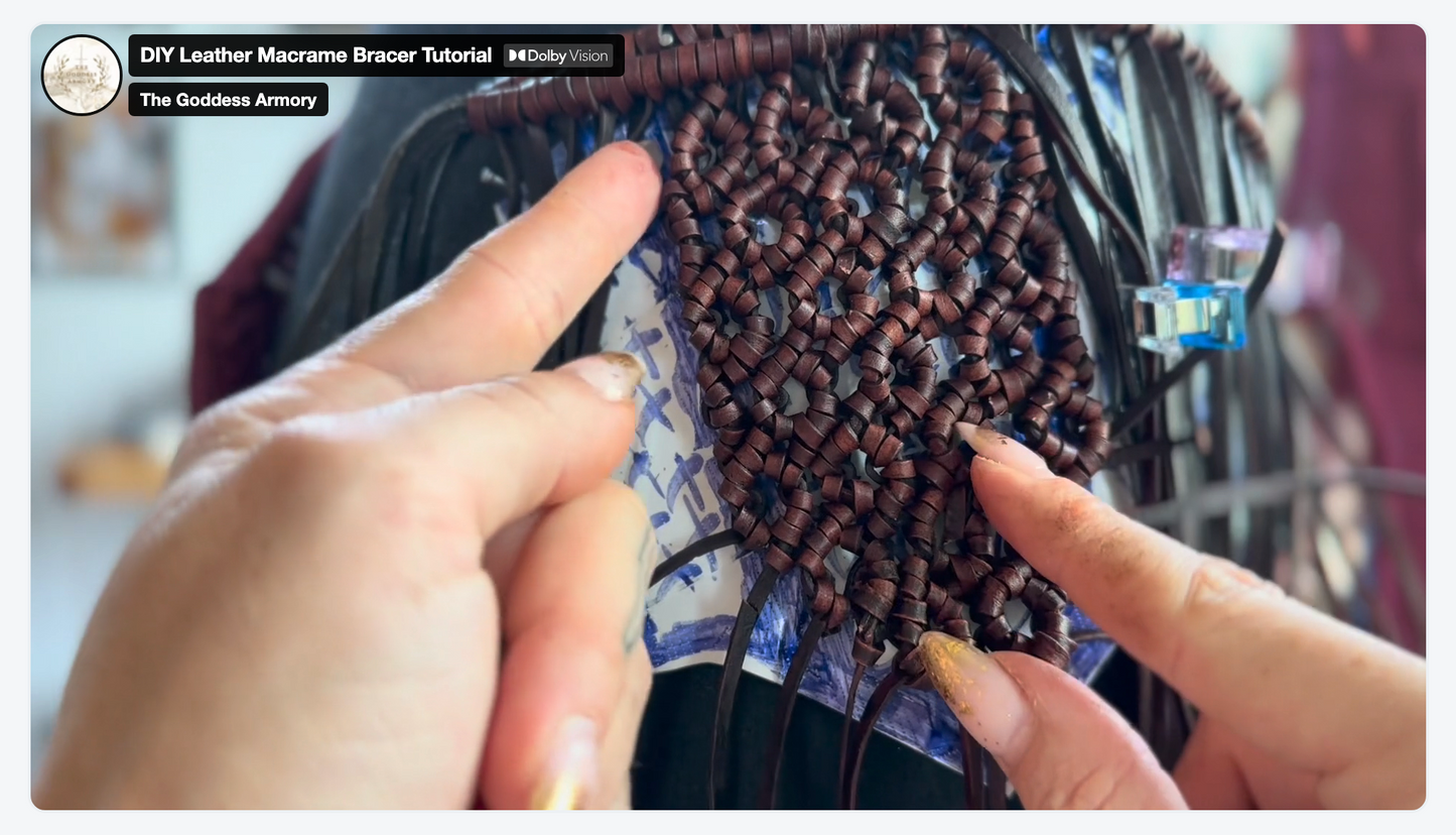 DIY Leather Macrame Bracers Tutorial