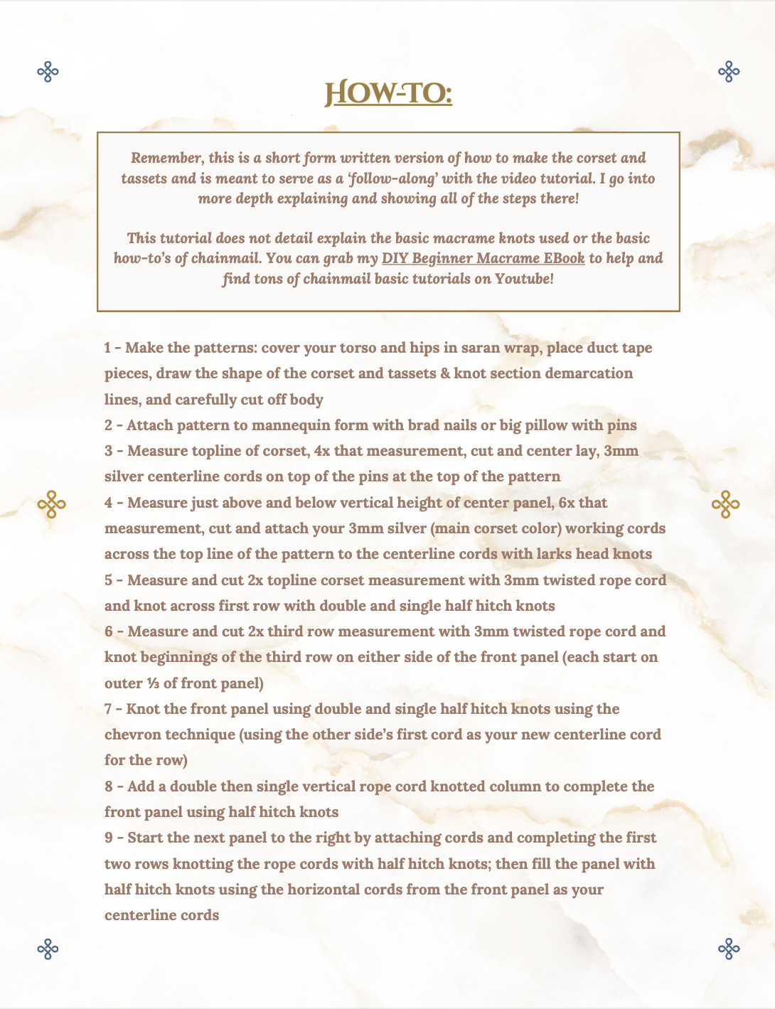 Lady Knight Set Tutorial: Corset & Tassets