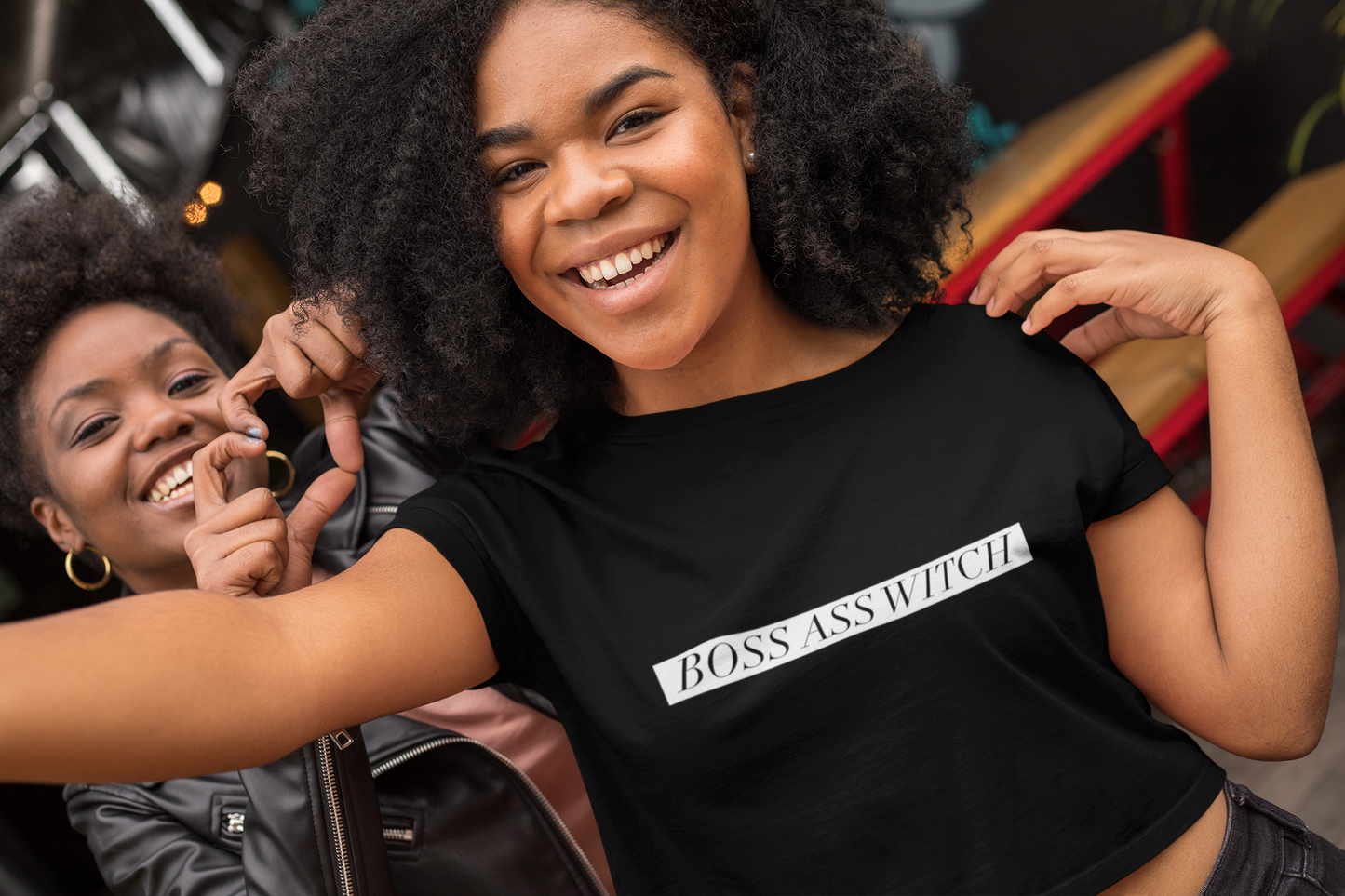 Boss Ass Witch Crop Tee - Black