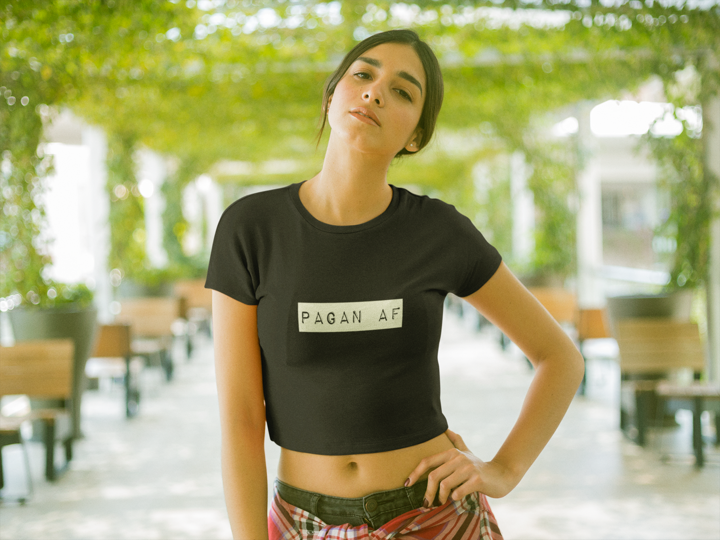 Pagan AF Crop Tee - Black