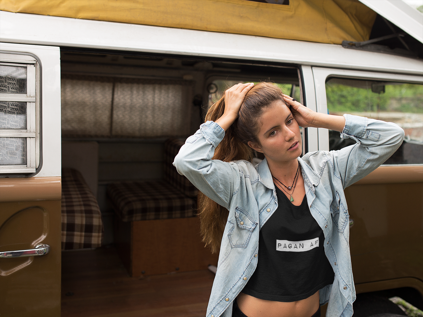 Pagan AF Crop Tee - Black