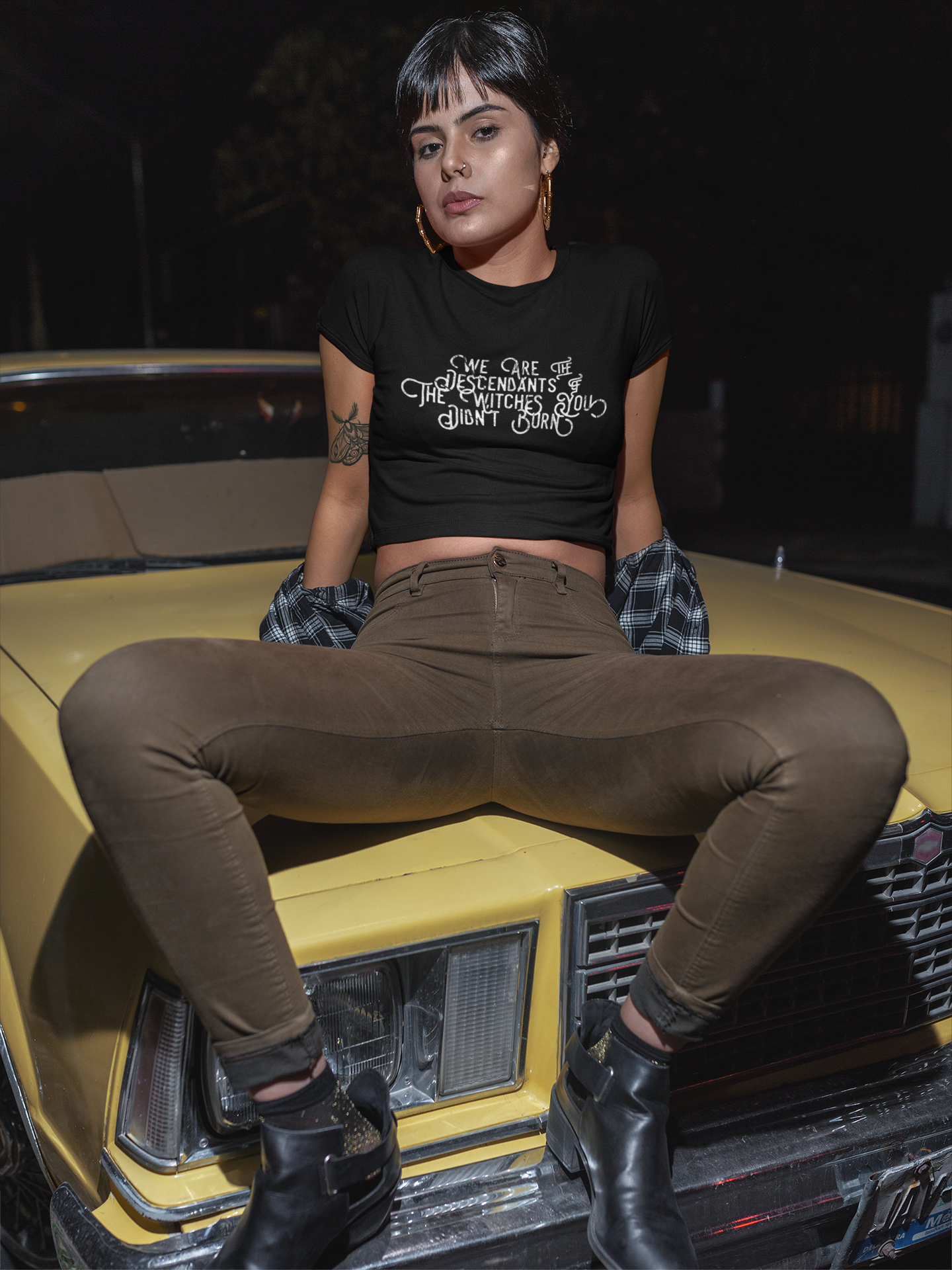We Are The Descendants Crop Tee - Black