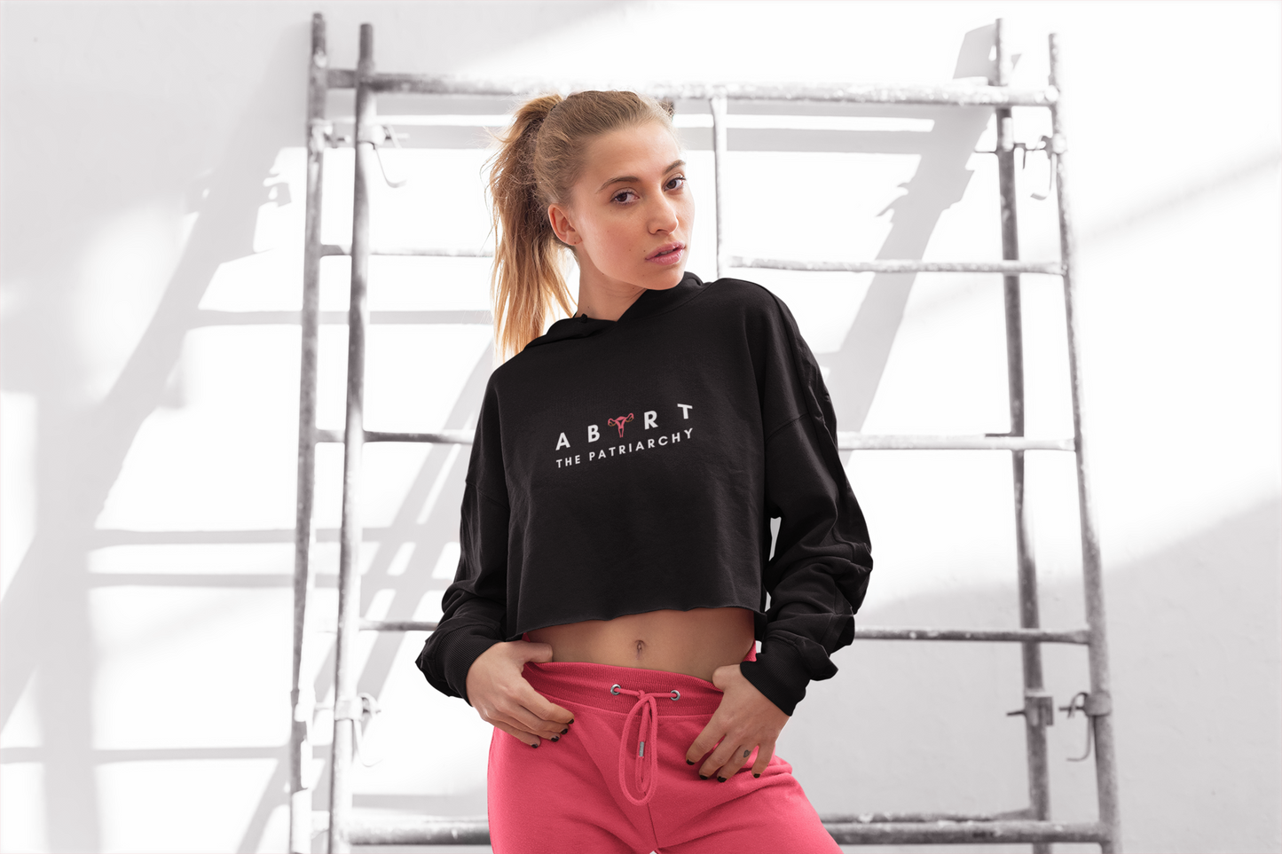 Abort The Patriarchy Crop Hoodie