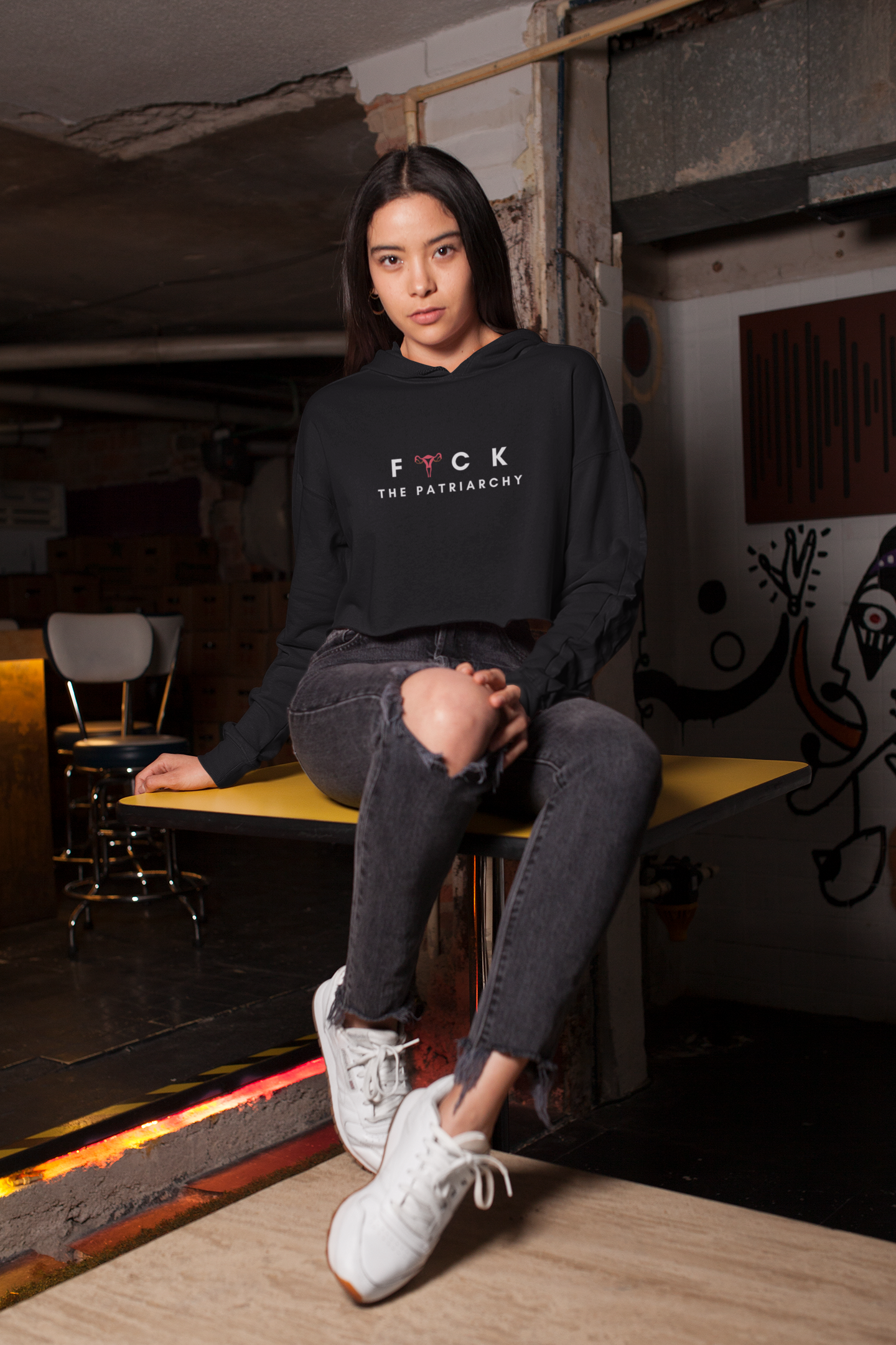 Fuck the Patriarchy Crop Hoodie