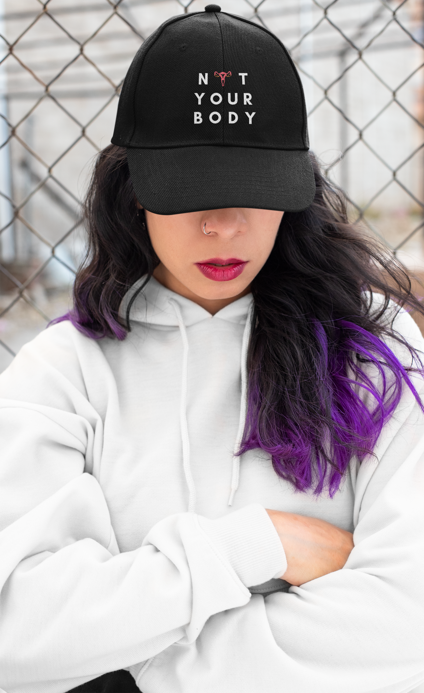 Not Your Body Distressed Hat