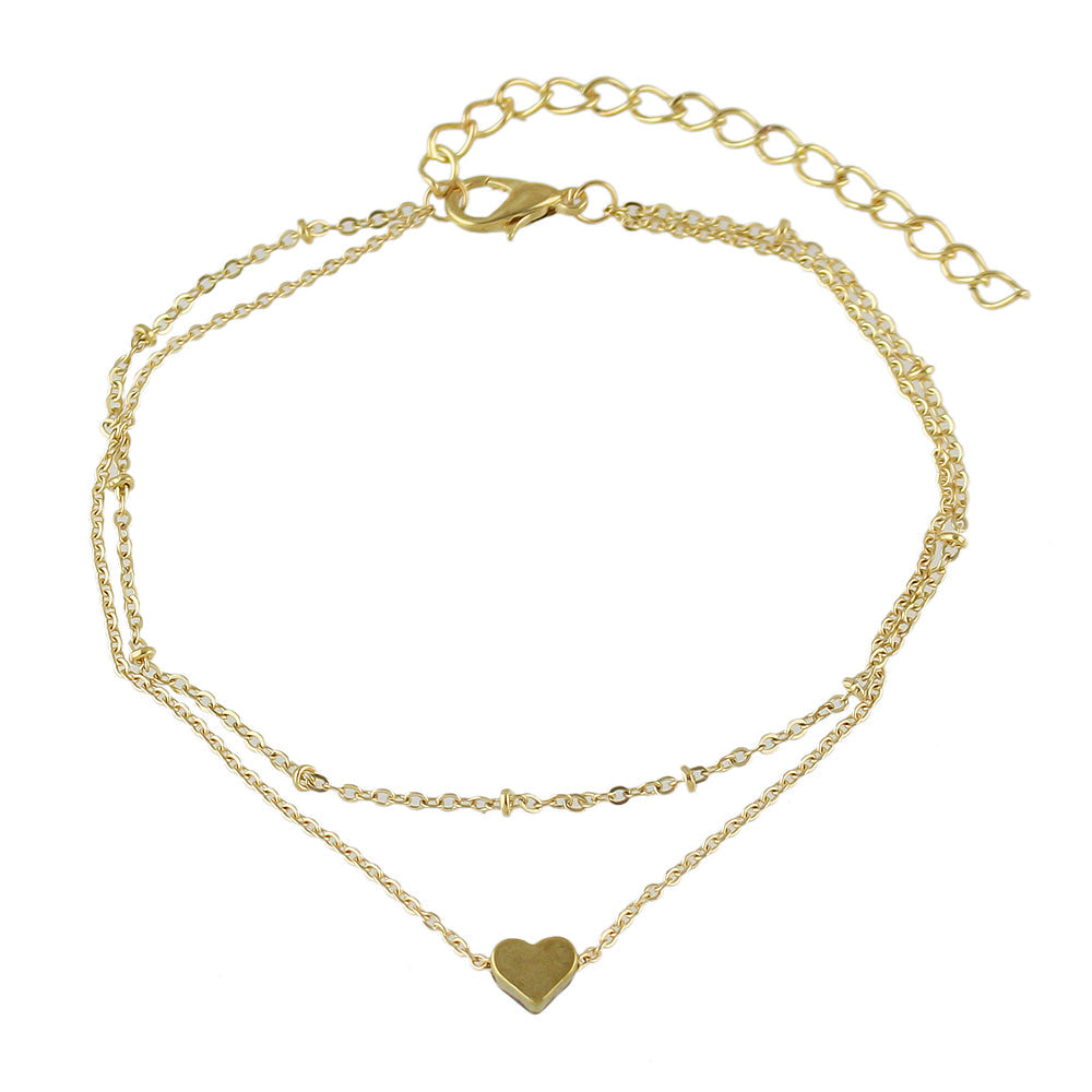 Amphitrite Heart Charm Anklet