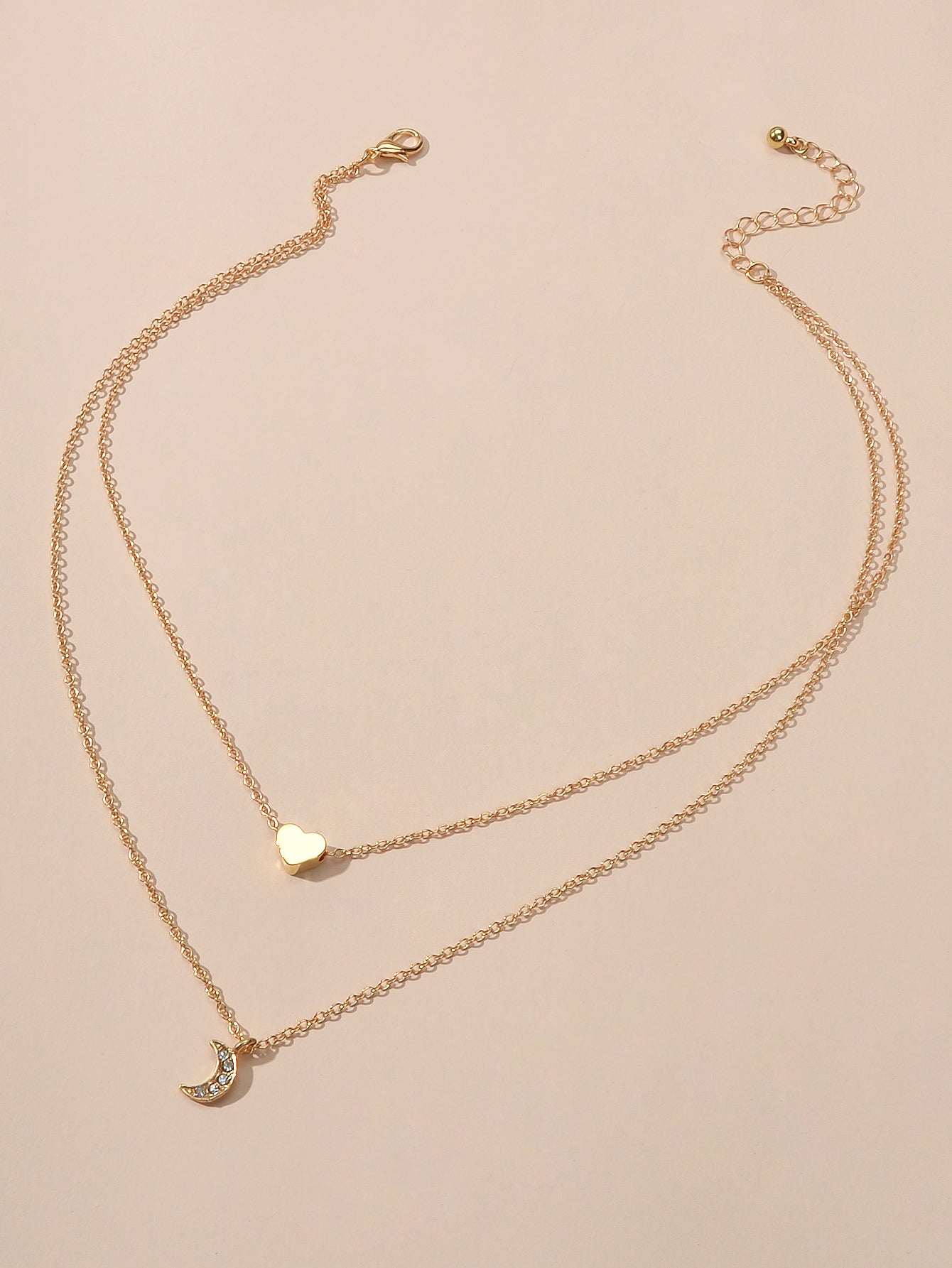 Heart & Crescent Layered Necklace