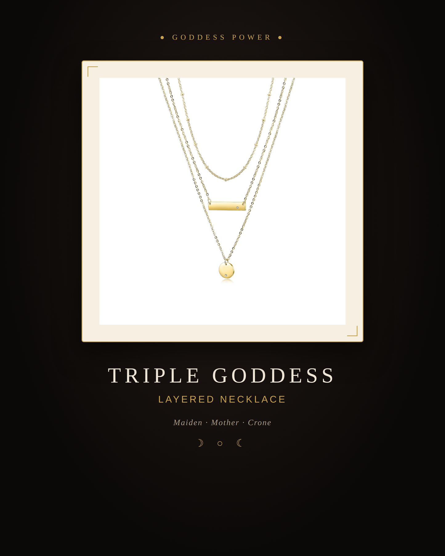 Triple Goddess Layered Necklace