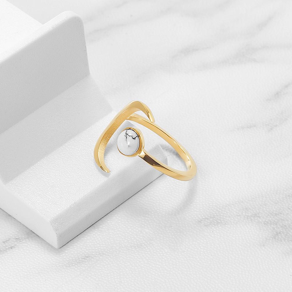 Luna Marble Moon Ring