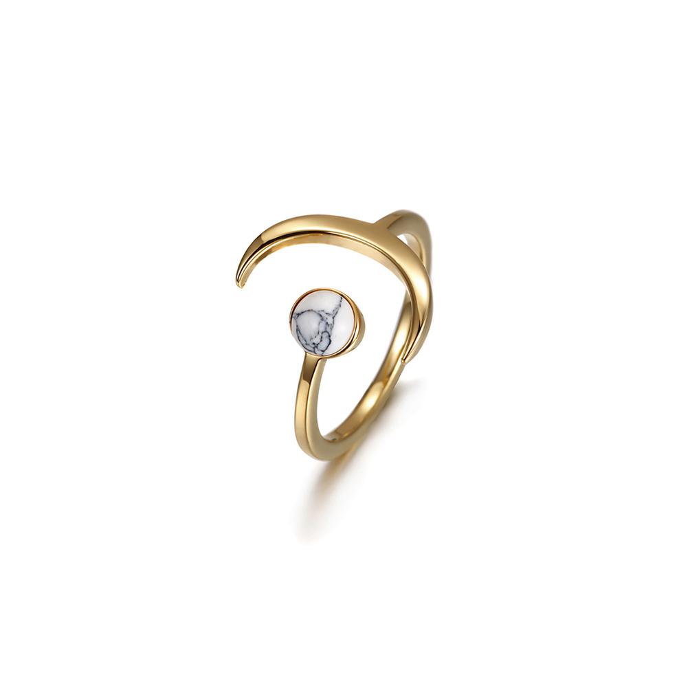 Luna Marble Moon Ring