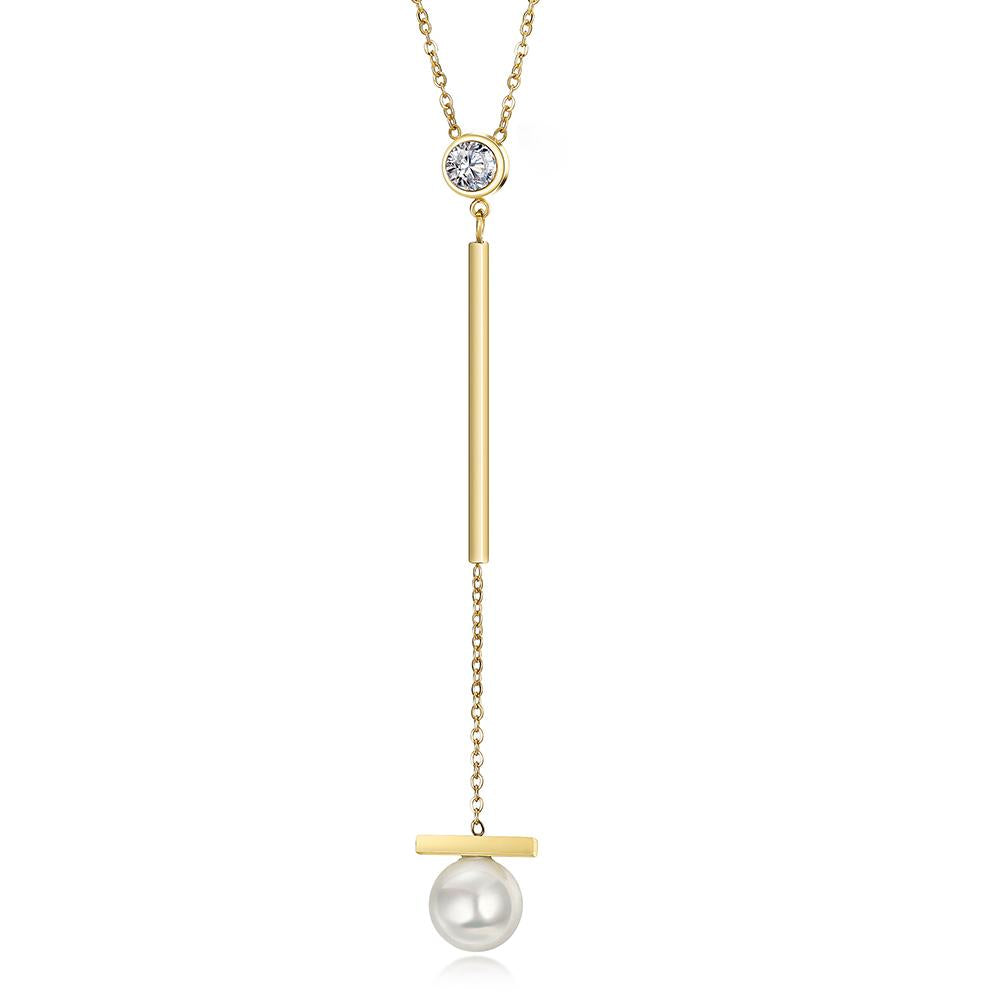 Doris Pearl Bar Necklace