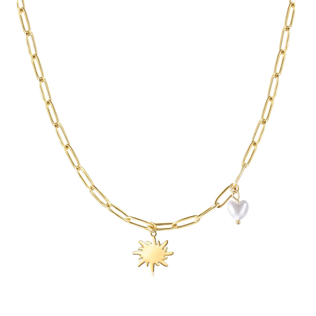 Sunna Heart Pearl Necklace