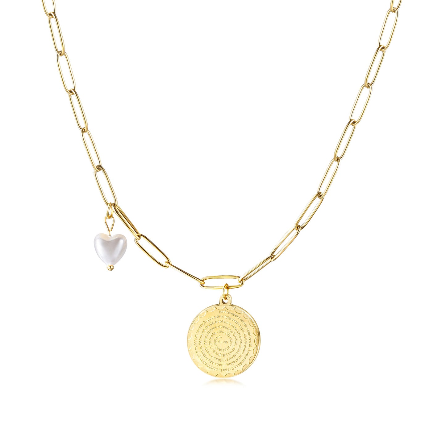 Freya Heart Pearl Necklace