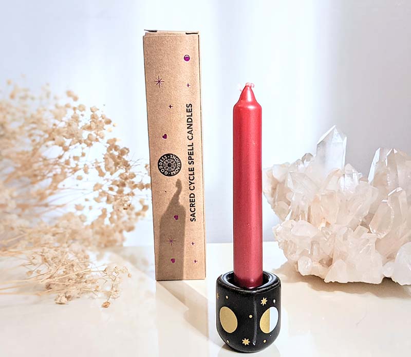 Sacred Cycles Candle Set — 4 Candles + Holder