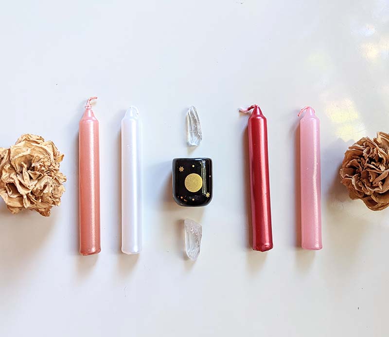 Sacred Cycles Candle Set — 4 Candles + Holder