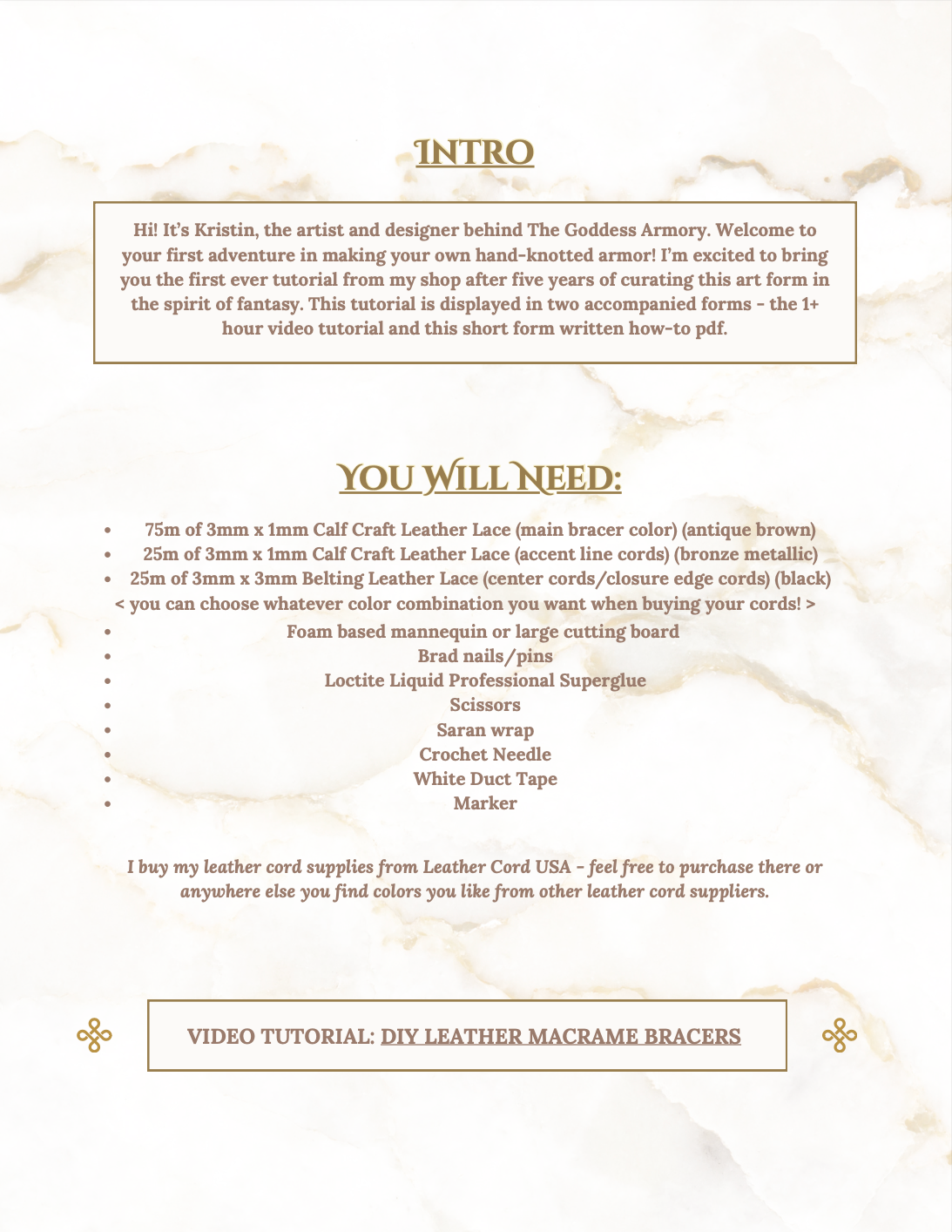 DIY Beginner Macrame Ebook and DIY Leather Macrame Bracer Tutorial Bundle