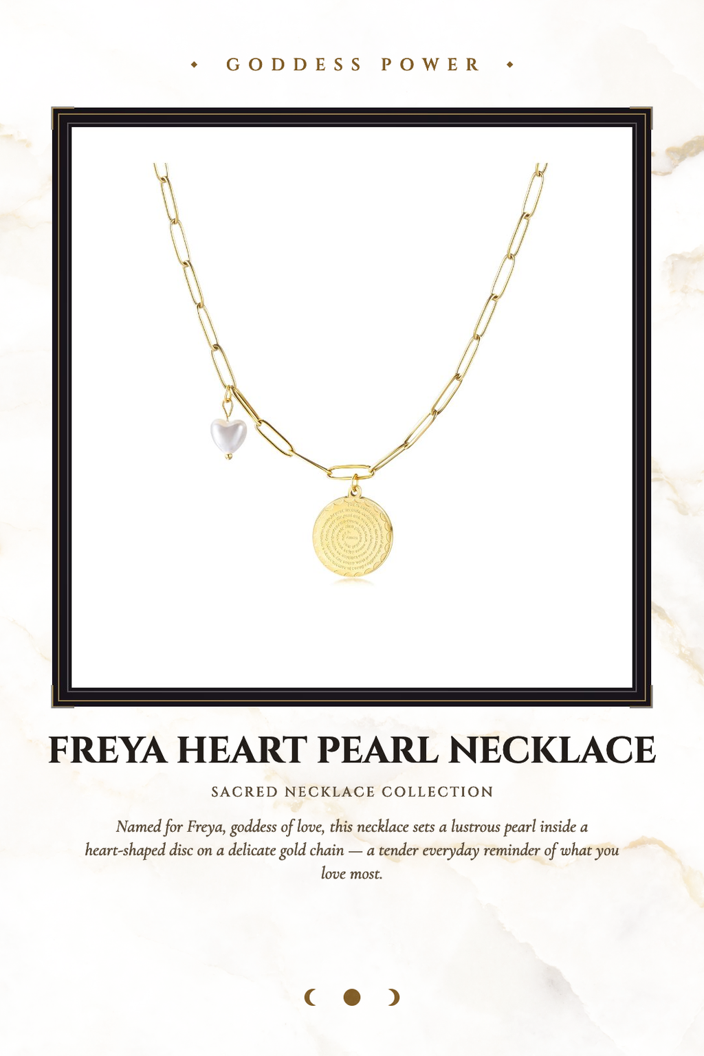 Freya Heart Pearl Necklace