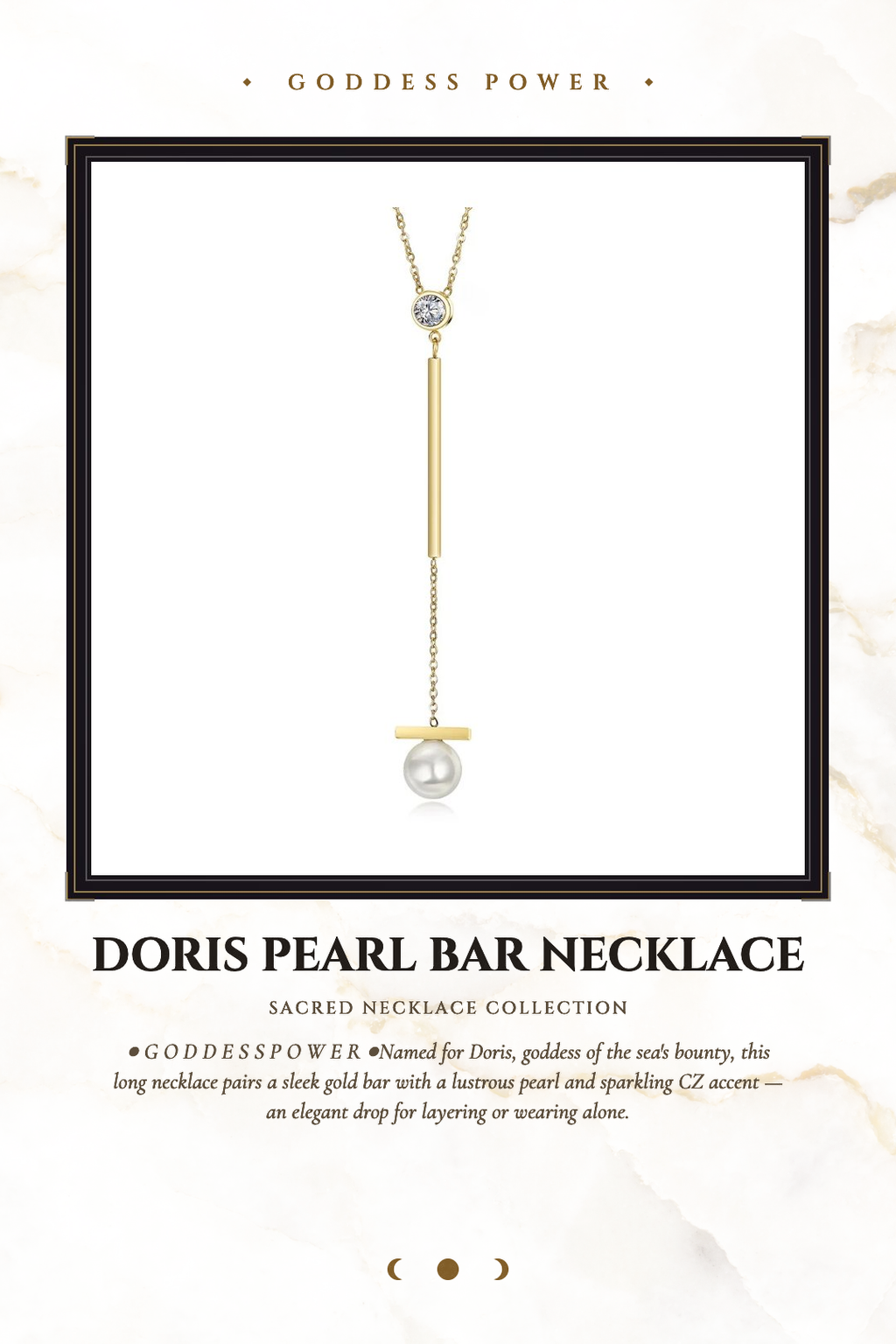 Doris Pearl Bar Necklace