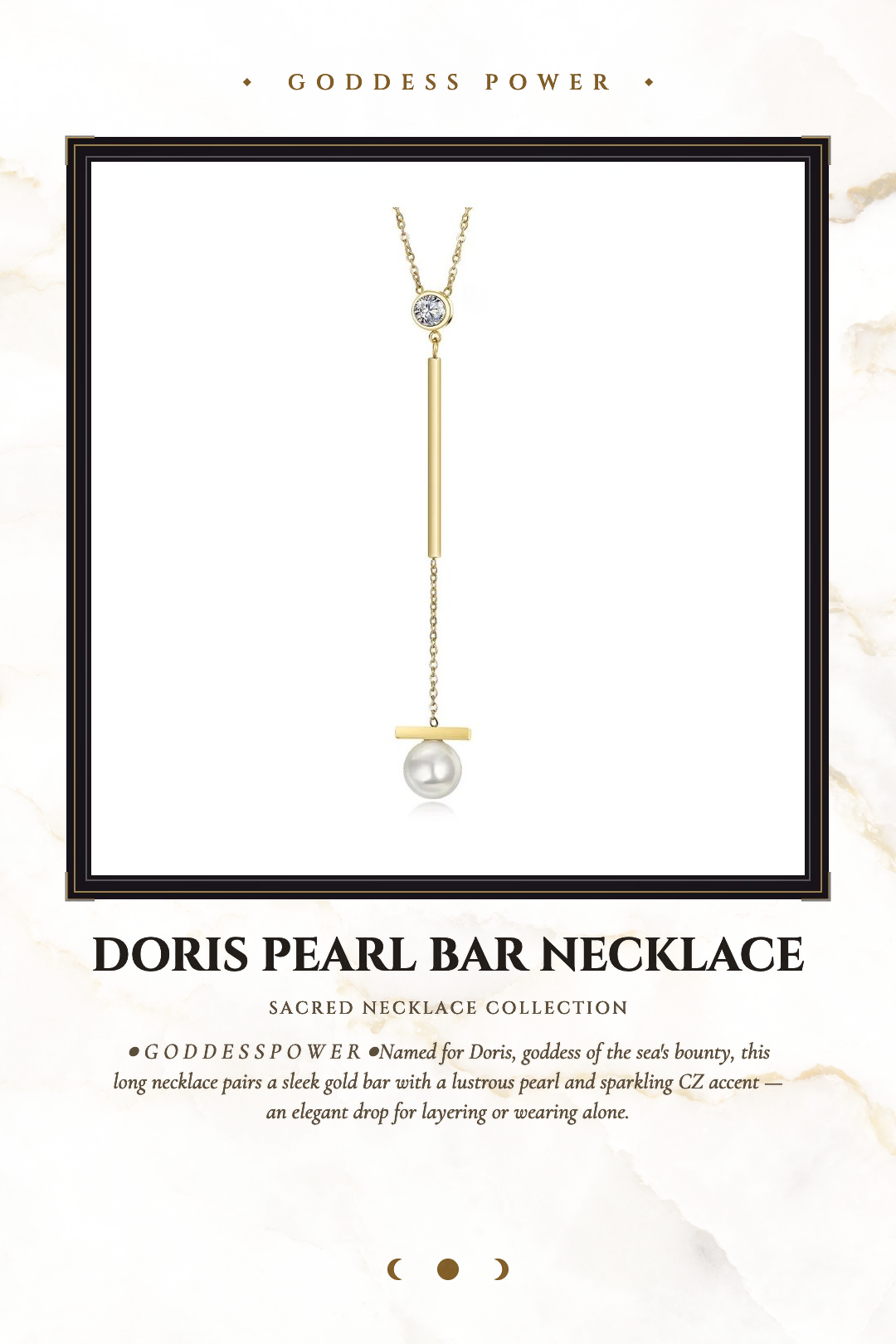 Doris Pearl Bar Necklace