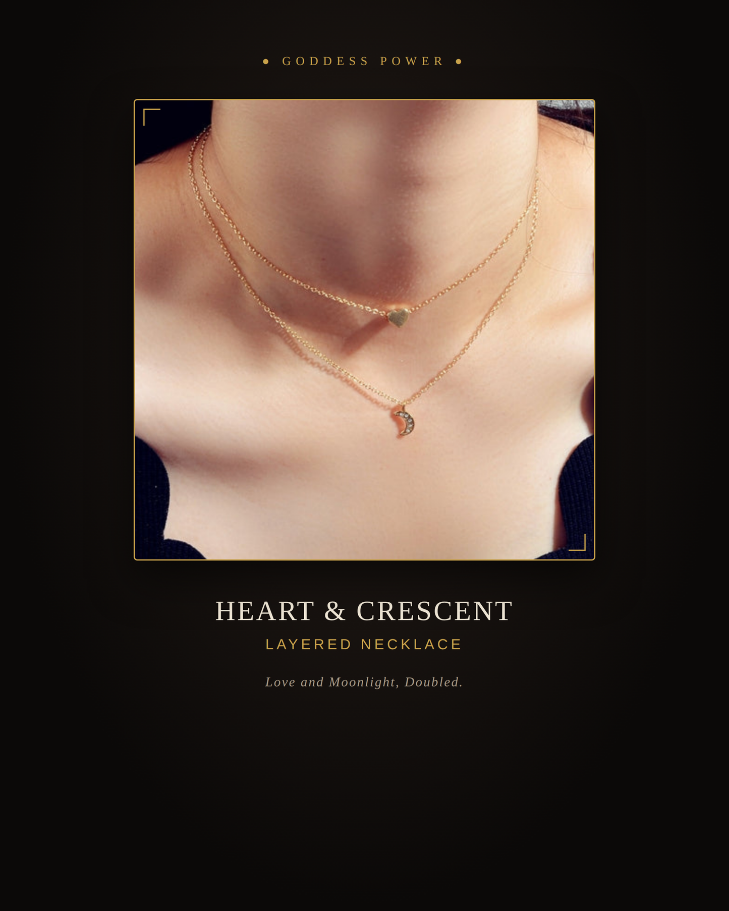 Heart & Crescent Layered Necklace