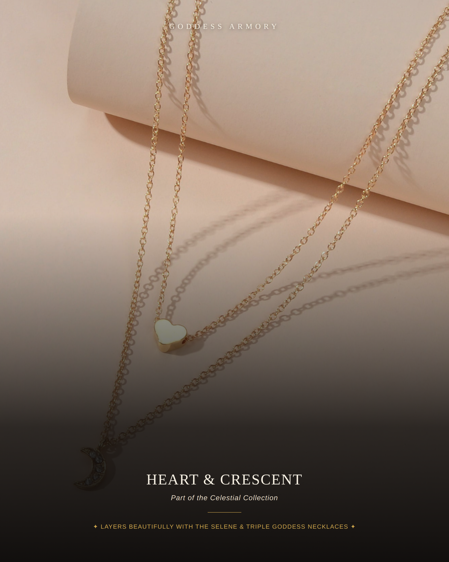 Heart & Crescent Layered Necklace