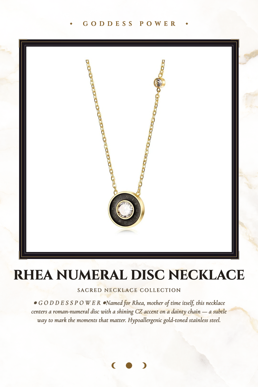Rhea Numeral Disc Necklace