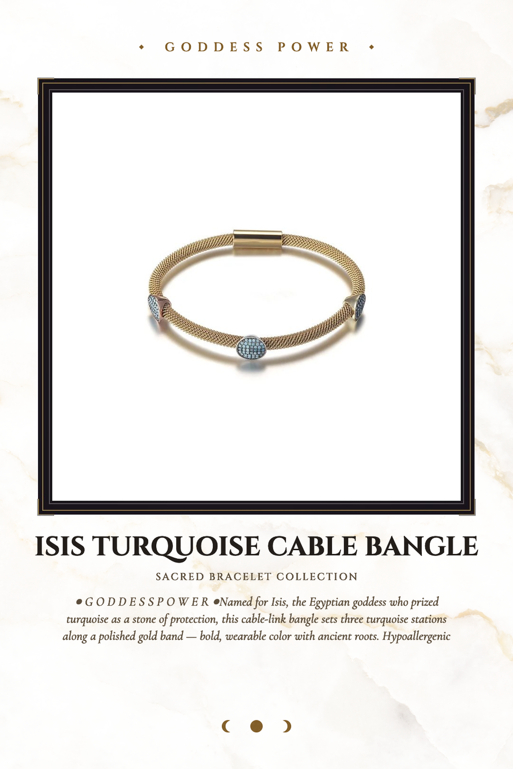 Isis Turquoise Cable Bangle