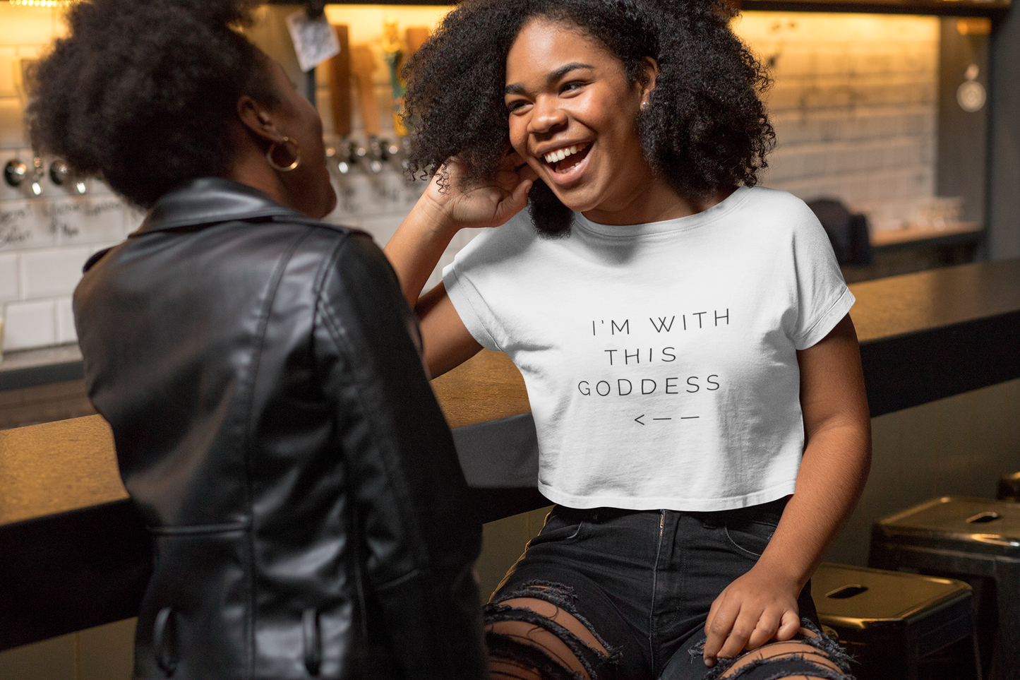 I'm With This Goddess Crop Tee